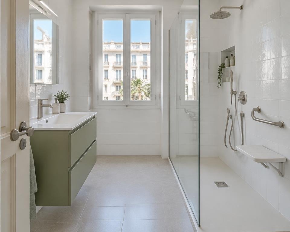Cannes — baignoire remplacée par une douche — après